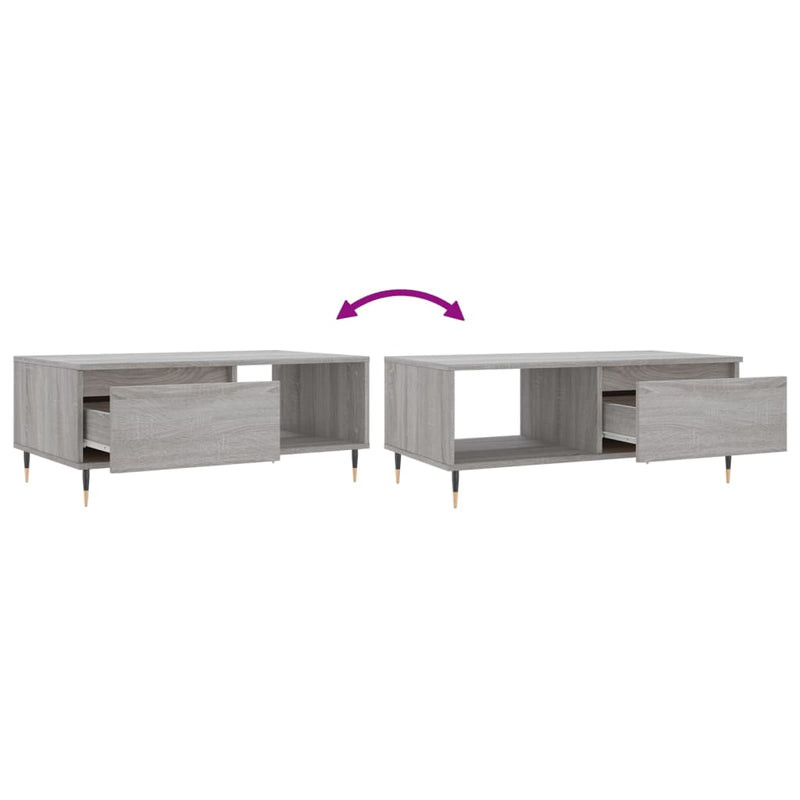 Couchtisch Grau Sonoma 90x50x36,5 cm Holzwerkstoff