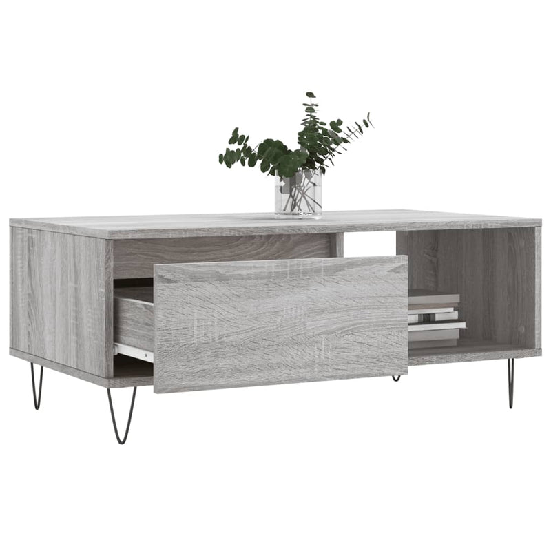 Couchtisch Grau Sonoma 90x50x36,5 cm Holzwerkstoff