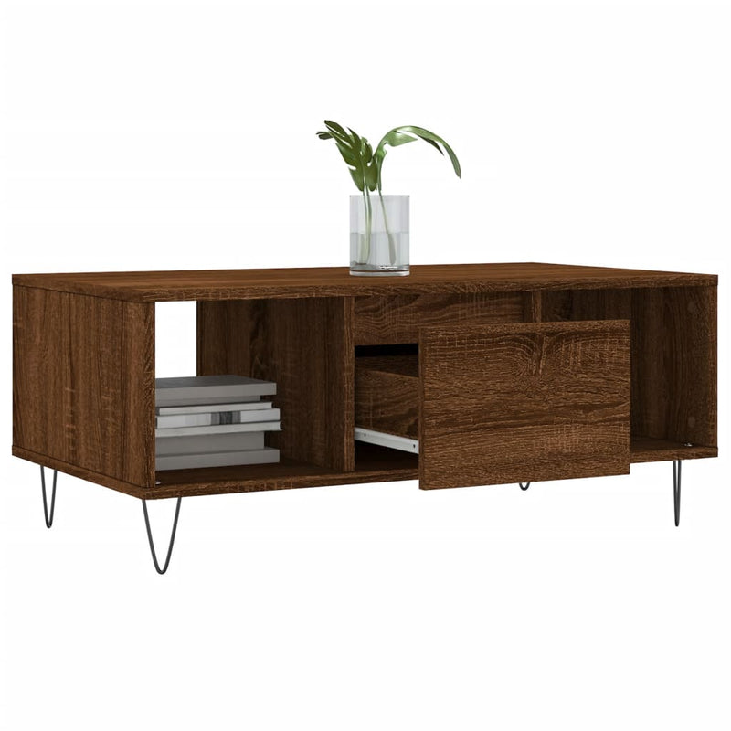 Couchtisch Braun Eichen-Optik 90x50x36,5 cm Holzwerkstoff