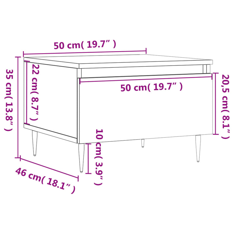 Couchtisch Schwarz 50x46x35 cm Holzwerkstoff