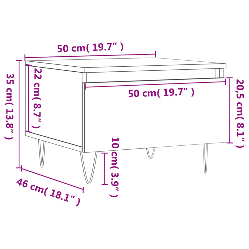 Couchtisch Sonoma-Eiche 50x46x35 cm Holzwerkstoff