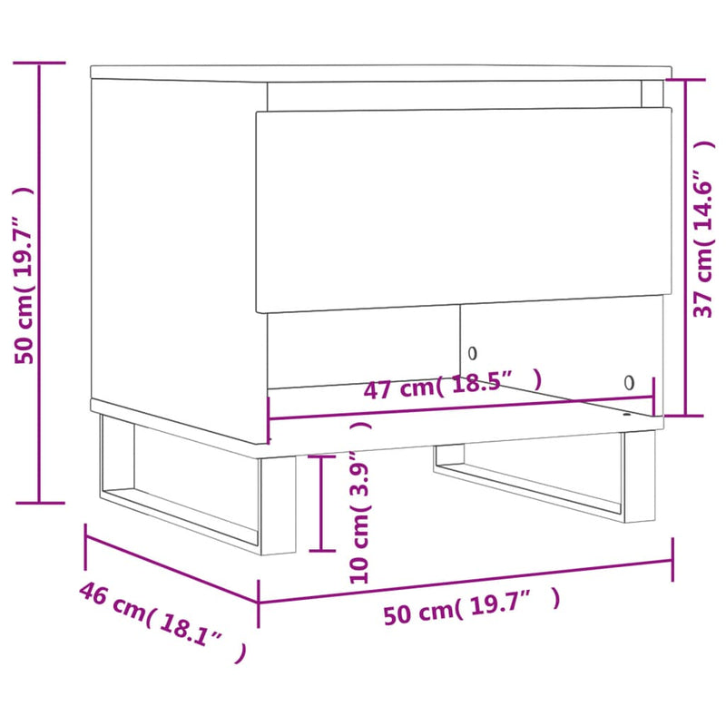 Couchtisch Sonoma-Eiche 50x46x50 cm Holzwerkstoff