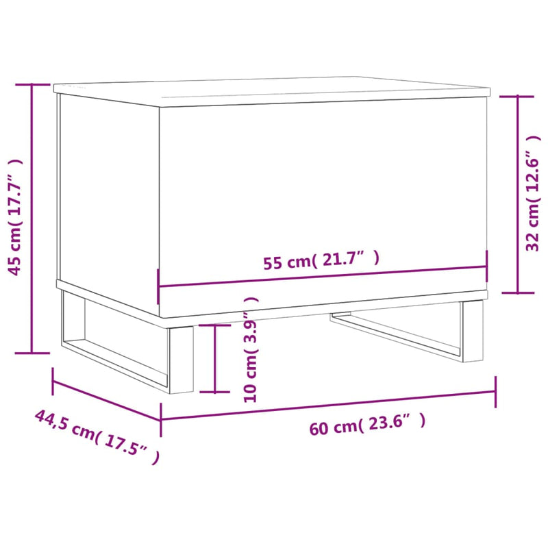 Couchtisch Hochglanz-Weiß 60x44,5x45 cm Holzwerkstoff