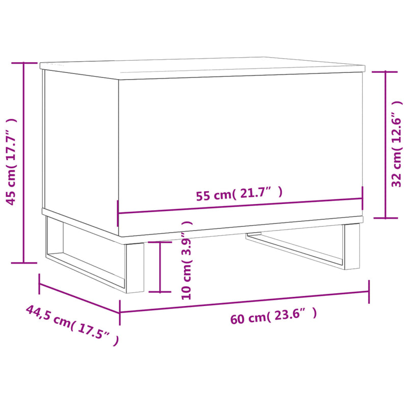 Couchtisch Betongrau 60x44,5x45 cm Holzwerkstoff