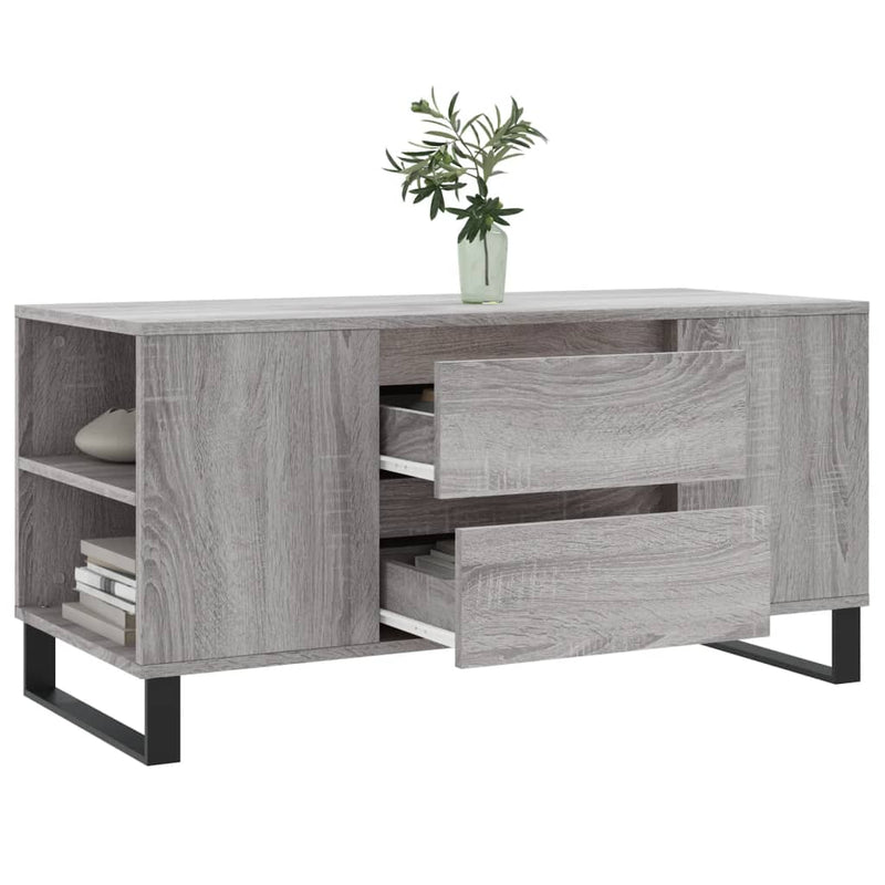 Couchtisch Grau Sonoma 102x44,5x50 cm Holzwerkstoff