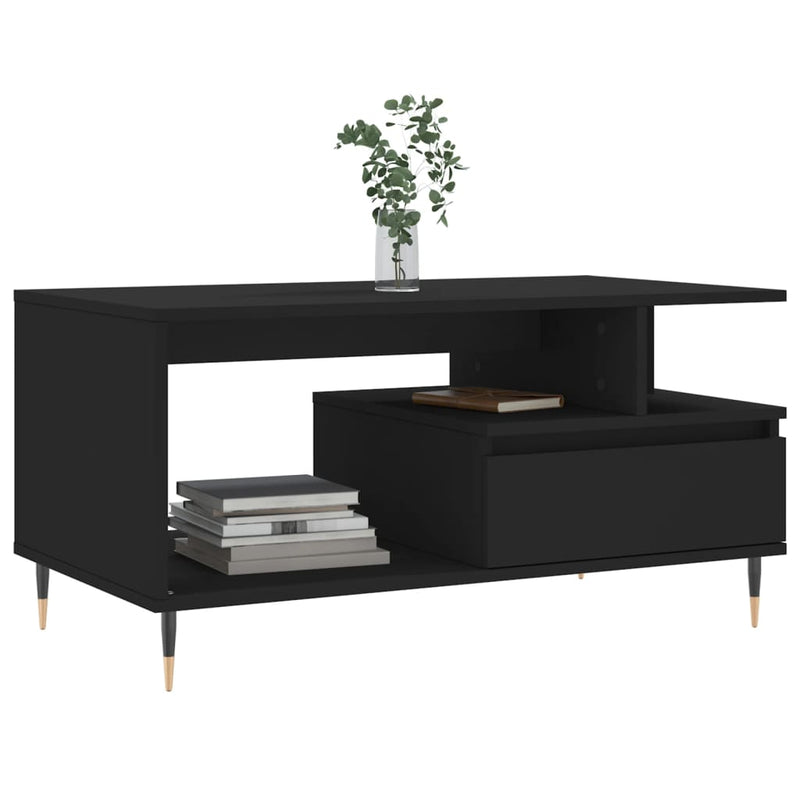 Couchtisch Schwarz 90x49x45 cm Holzwerkstoff