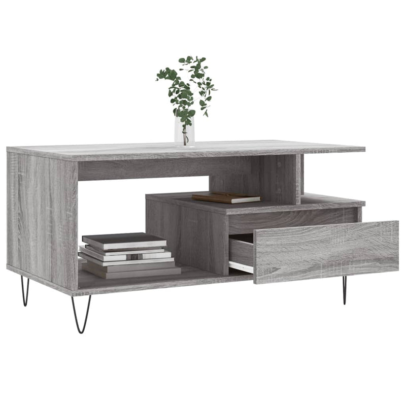 Couchtisch Grau Sonoma 90x49x45 cm Holzwerkstoff