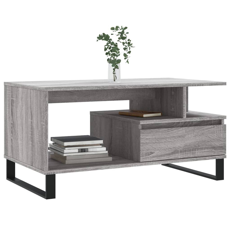 Couchtisch Grau Sonoma 90x49x45 cm Holzwerkstoff