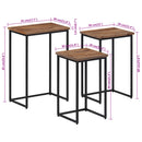 Satztische 3 Stk. Massivholz Teak