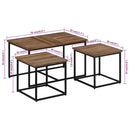 Satztische 3 Stk. Massivholz Teak