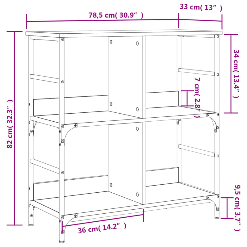 Bücherregal Sonoma-Eiche 78,5x33x82 cm Holzwerkstoff