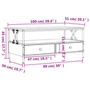 Couchtisch Sonoma-Eiche 100X51X45 Cm Holzwerkstoff