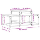 Couchtisch 102X60X45 Cm Holzwerkstoff
