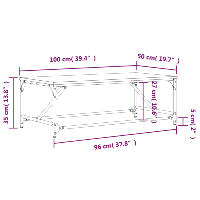 Couchtisch Sonoma-Eiche 100x50x35 cm Holzwerkstoff