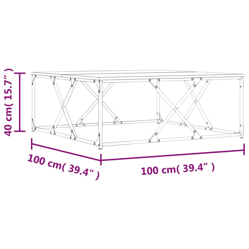 Couchtisch Braun Eichen-Optik 100x100x40 cm Holzwerkstoff