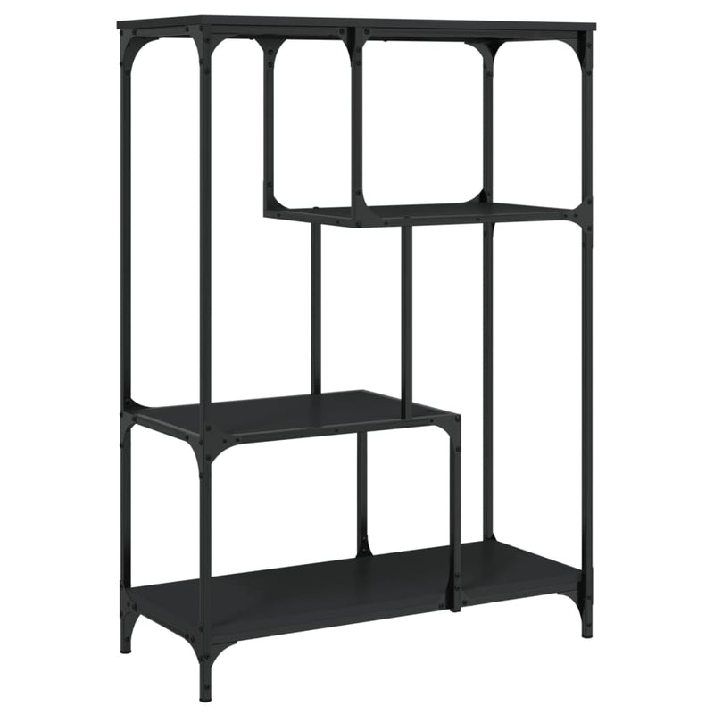 Bücherregal Schwarz 81x36x115 cm Holzwerkstoff und Stahl