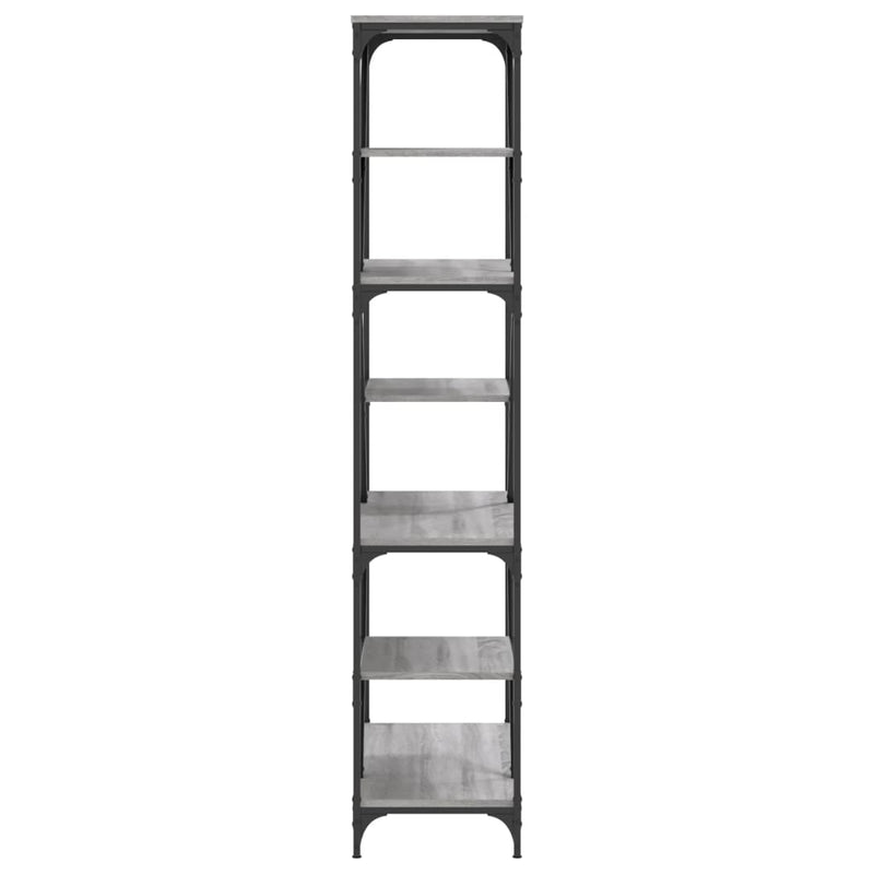 Bücherregal Grau Sonoma 91x36x176 cm Holzwerkstoff und Stahl