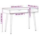 Computertisch Mit Schublade Braun 110X50X75 Cm Holzwerkstoff