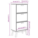 Schuhschrank Olden 55X35X Massivholz Kiefer Braun