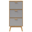 Schuhschrank Olden 55X35X120Cm Massivholz Kiefer Grau Und Braun