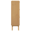 Schuhschrank Olden 55X35X120Cm Massivholz Kiefer Grau Und Braun