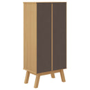 Schuhschrank Olden 55X35X120Cm Massivholz Kiefer Grau Und Braun