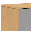 Schuhschrank Olden 55X35X120Cm Massivholz Kiefer Grau Und Braun