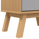 Schuhschrank Olden 55X35X120Cm Massivholz Kiefer Grau Und Braun