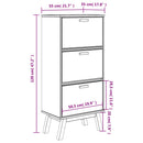 Schuhschrank Olden 55X35X120Cm Massivholz Kiefer Grau Und Braun