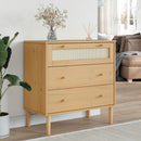 Schubladenkommode Senja Rattan-Look 80X40X80 Kiefernholz