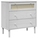 Schubladenkommode Senja Rattan-Look 80X40X80 Kiefernholz