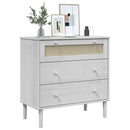 Schubladenkommode Senja Rattan-Look 80X40X80 Kiefernholz