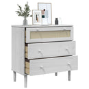 Schubladenkommode Senja Rattan-Look 80X40X80 Kiefernholz