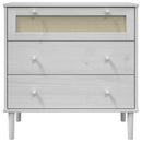 Schubladenkommode Senja Rattan-Look 80X40X80 Kiefernholz