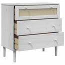 Schubladenkommode Senja Rattan-Look 80X40X80 Kiefernholz
