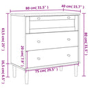 Schubladenkommode Senja Rattan-Look 80X40X80 Kiefernholz