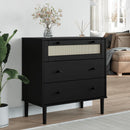 Schubladenkommode Senja Rattan-Look 80X40X80 Kiefernholz