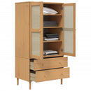 Kleiderschrank Senja Rattan-Optik 90X55X175Cm Kiefernholz