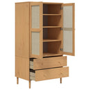Kleiderschrank Senja Rattan-Optik 90X55X175Cm Kiefernholz