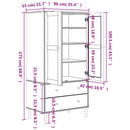 Kleiderschrank Senja Rattan-Optik 90X55X175Cm Kiefernholz