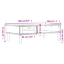Couchtisch Senja Rattan-Optik 100X55X33 Cm Kiefernholz