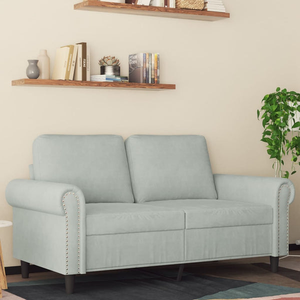 2-Sitzer-Sofa Hellgrau 120 cm Samt