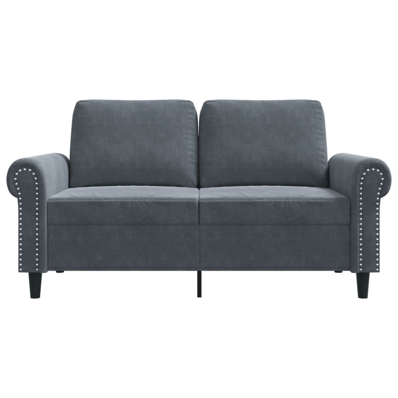 2-Sitzer-Sofa Dunkelgrau 120 cm Samt