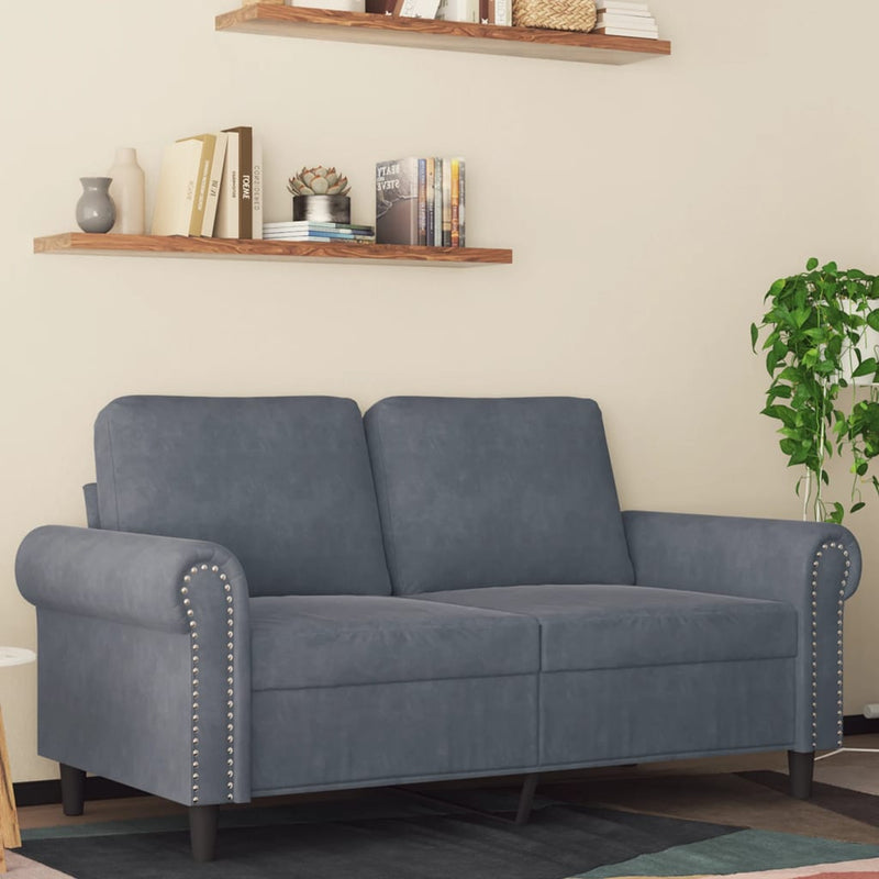 2-Sitzer-Sofa Dunkelgrau 120 cm Samt