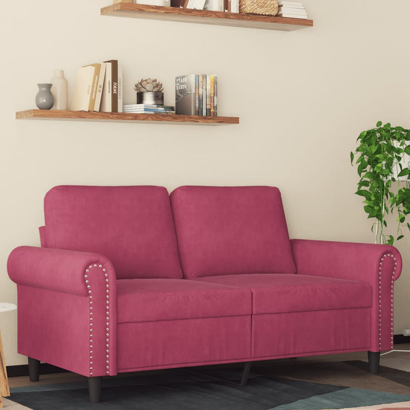 2-Sitzer-Sofa Weinrot 120 cm Samt