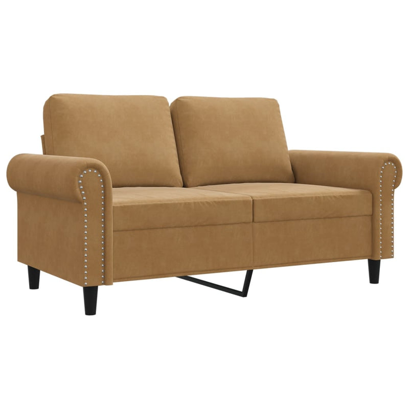 2-Sitzer-Sofa Braun 120 cm Samt