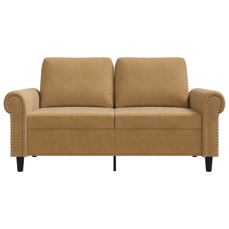 2-Sitzer-Sofa Braun 120 cm Samt