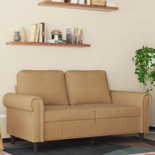 2-Sitzer-Sofa Braun 120 cm Samt