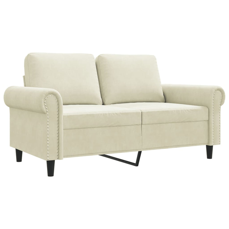 2-Sitzer-Sofa Creme 120 cm Samt