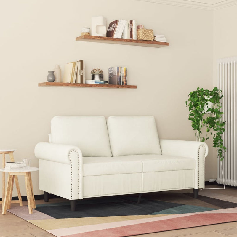 2-Sitzer-Sofa Creme 120 cm Samt